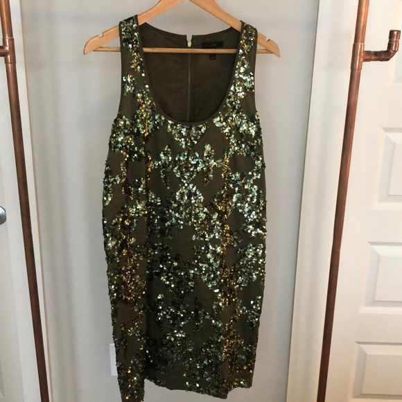 olive green sequin dress